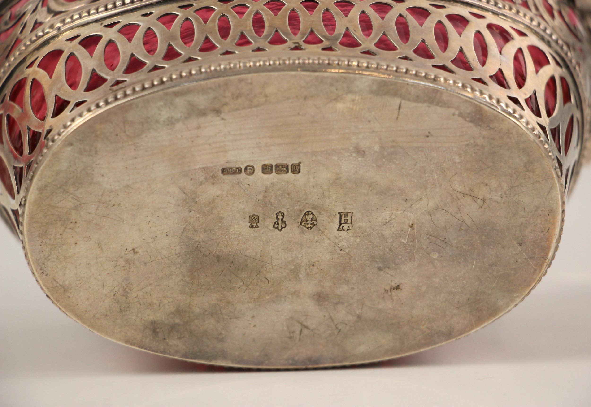 A continental Victorian silver sweetmeat basket, import marks for Samuel Boyce, Sheffield 1899, - Image 2 of 2