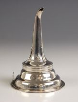 A George III silver wine funnel, indistinct makers mark, London 1811, of typical form with