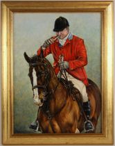 Janet Anne Carden (British contemporary), 'Huntsman', Oil on canvas, Signed lower left, titled