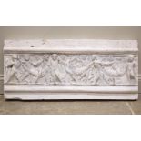 After the antique, a 19th century plaster frieze, relief moulded with a scene of putti, 41cm x