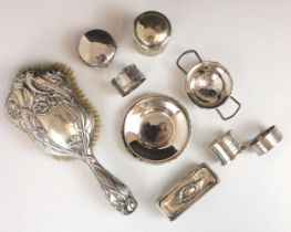 A selection of silver items, including an Edwardian silver jewellery box, possibly Samuel M Levi,