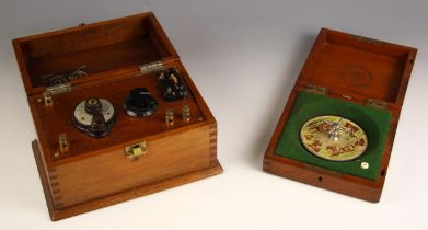 An F.H. Ayres of London 'Sandown' horseracing game, comprising a cased roulette style spinning wheel