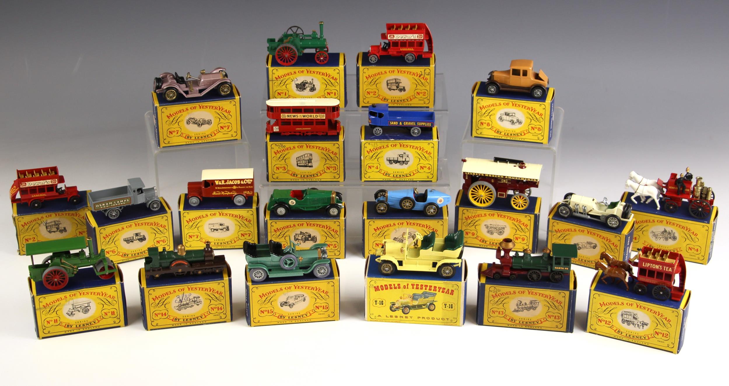 Twenty Lesney die-cast model vehicles from the Models Of Yesteryear series, comprising model numbers