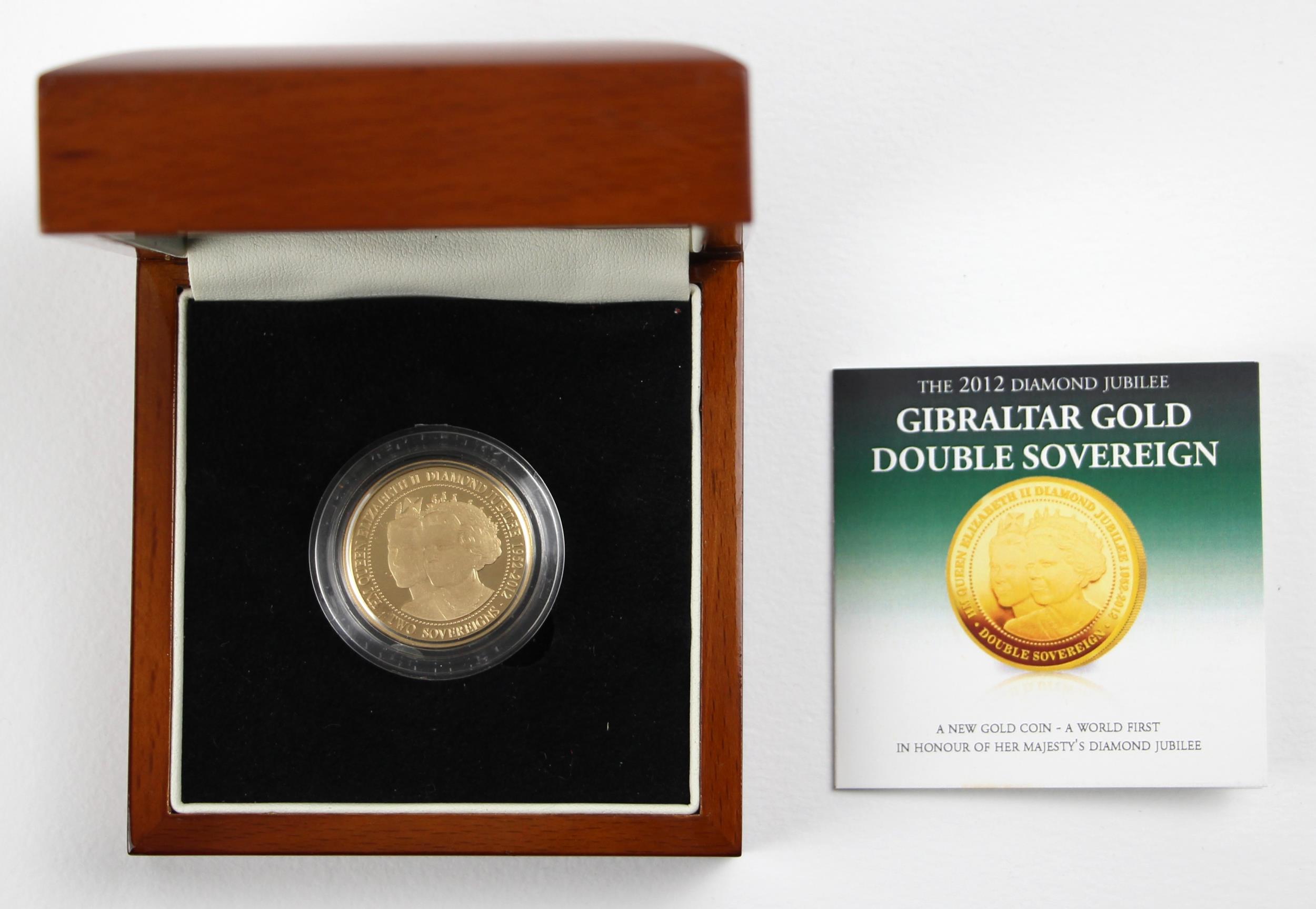 Elizabeth II (1952-2022), £2 Double Sovereign, 2012, Diamond Jubilee Proof, Gibraltar, double - Bild 3 aus 3