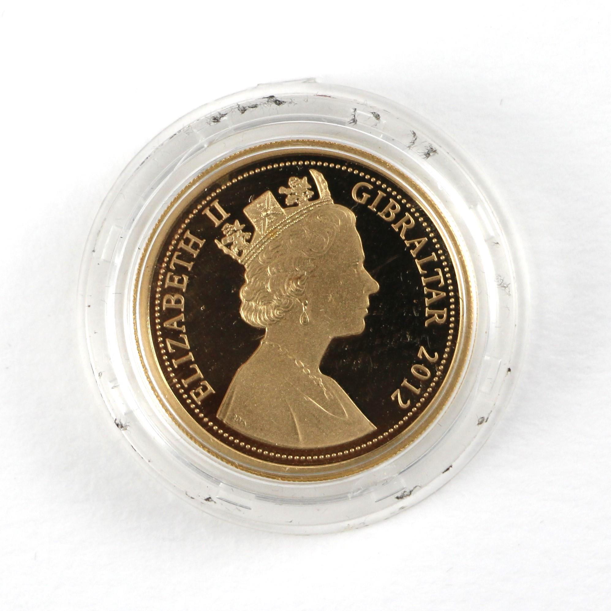 Elizabeth II (1952-2022), £2 Double Sovereign, 2012, Diamond Jubilee Proof, Gibraltar, double - Bild 2 aus 3