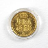 Victoria (1837-1901), Half Sovereign, 1887, London Mint, Jubilee head and shield reverse,