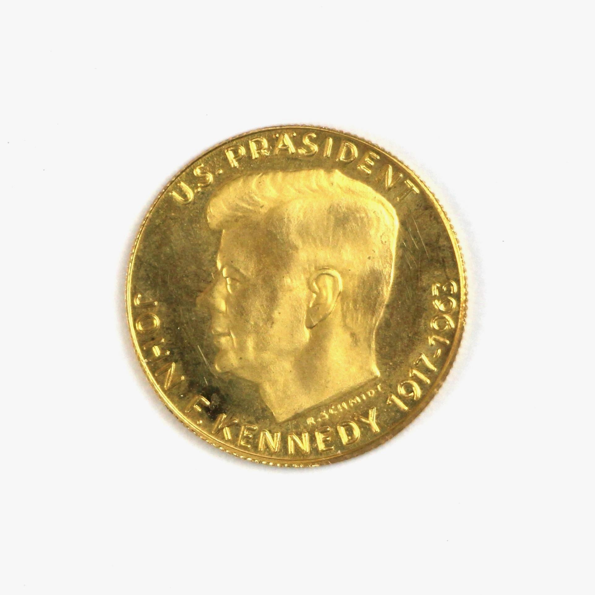 United States, John F Kennedy 1917-1963, gold token, 1963, 'U.S. PRESADENT', rev. 'DEFENSOR - Image 2 of 2