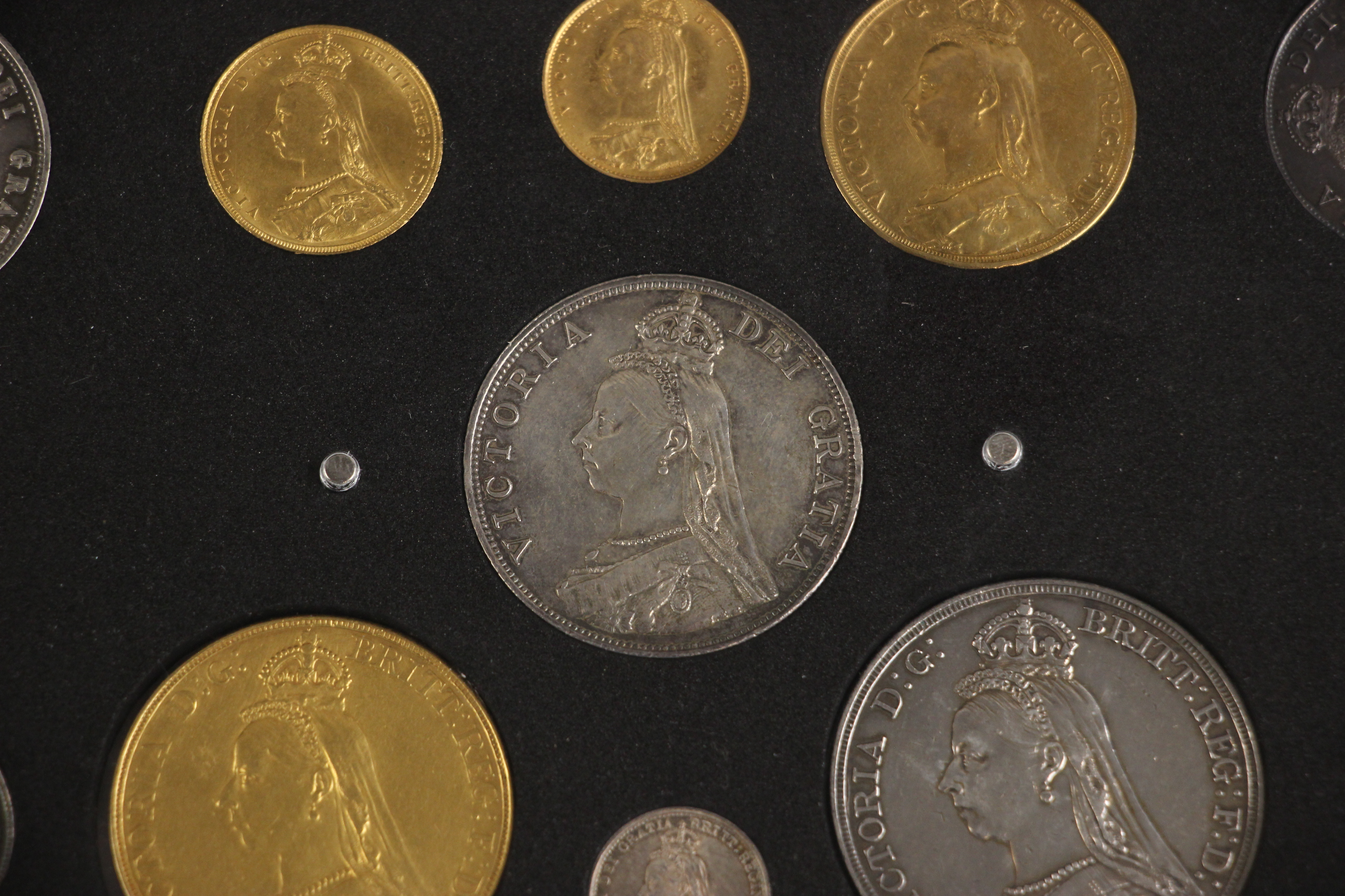 Victoria (1837-1901), Specimen Set, 1887, comprising: Quintuple Sovereign, Double Sovereign, Full - Image 16 of 16