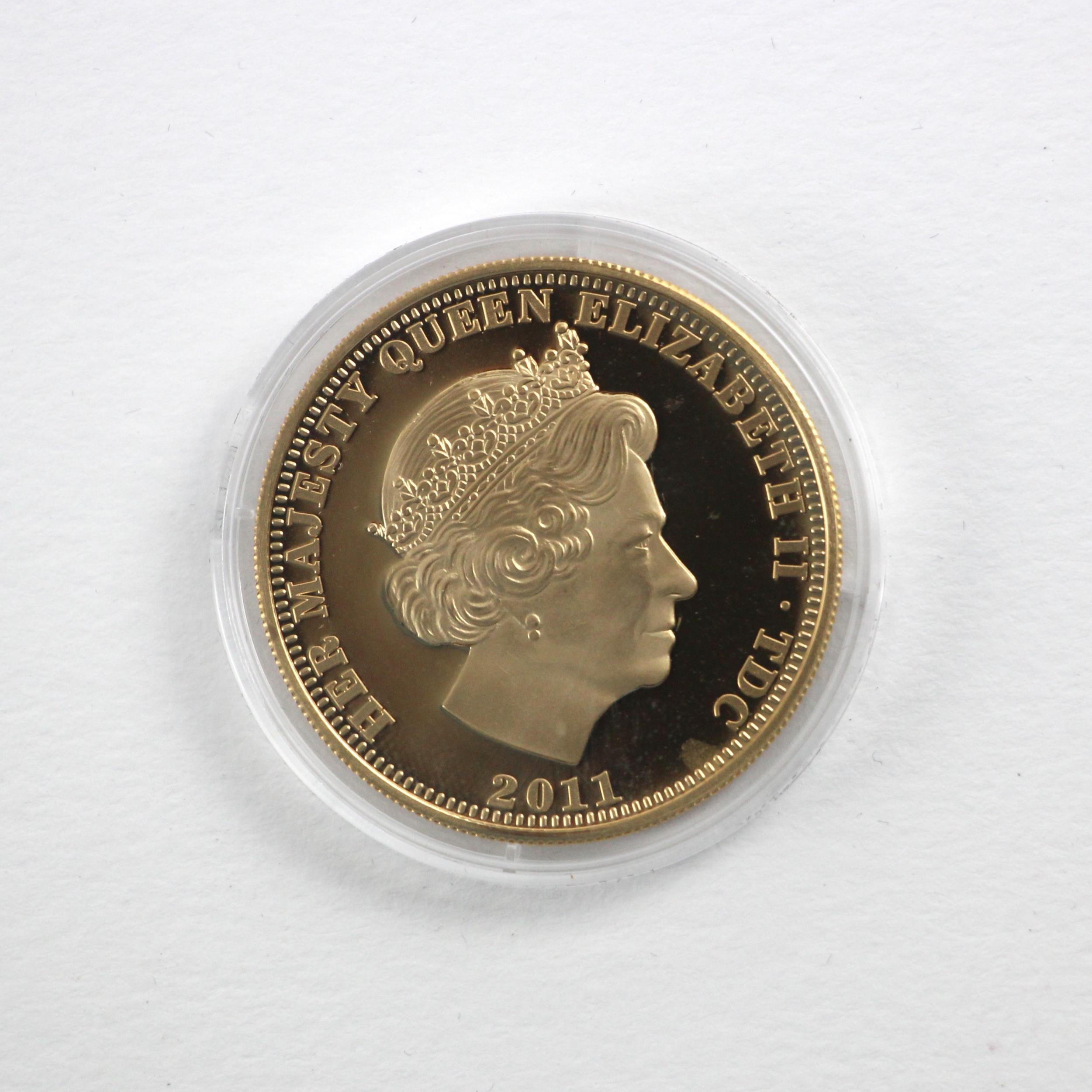 Elizabeth II (1952-2022), £5, 2011, William and Catherine Proof, no.13/60, Tristan Da Cunha, - Bild 2 aus 3