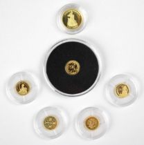 Five 24 carat gold 0.50g proof coins, comprising; 2020 centenary of The Unknown Soldier, 2021