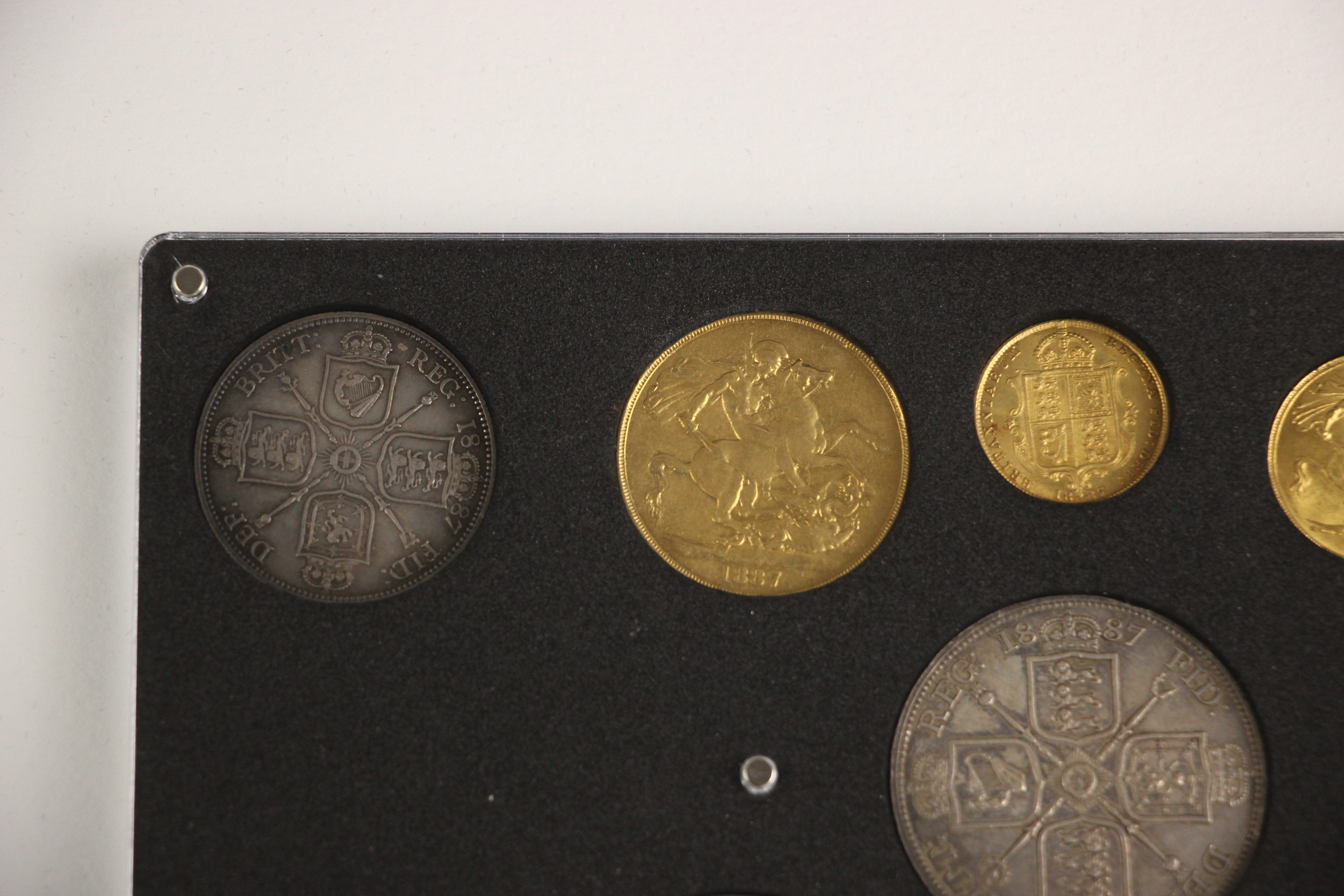 Victoria (1837-1901), Specimen Set, 1887, comprising: Quintuple Sovereign, Double Sovereign, Full - Image 4 of 16