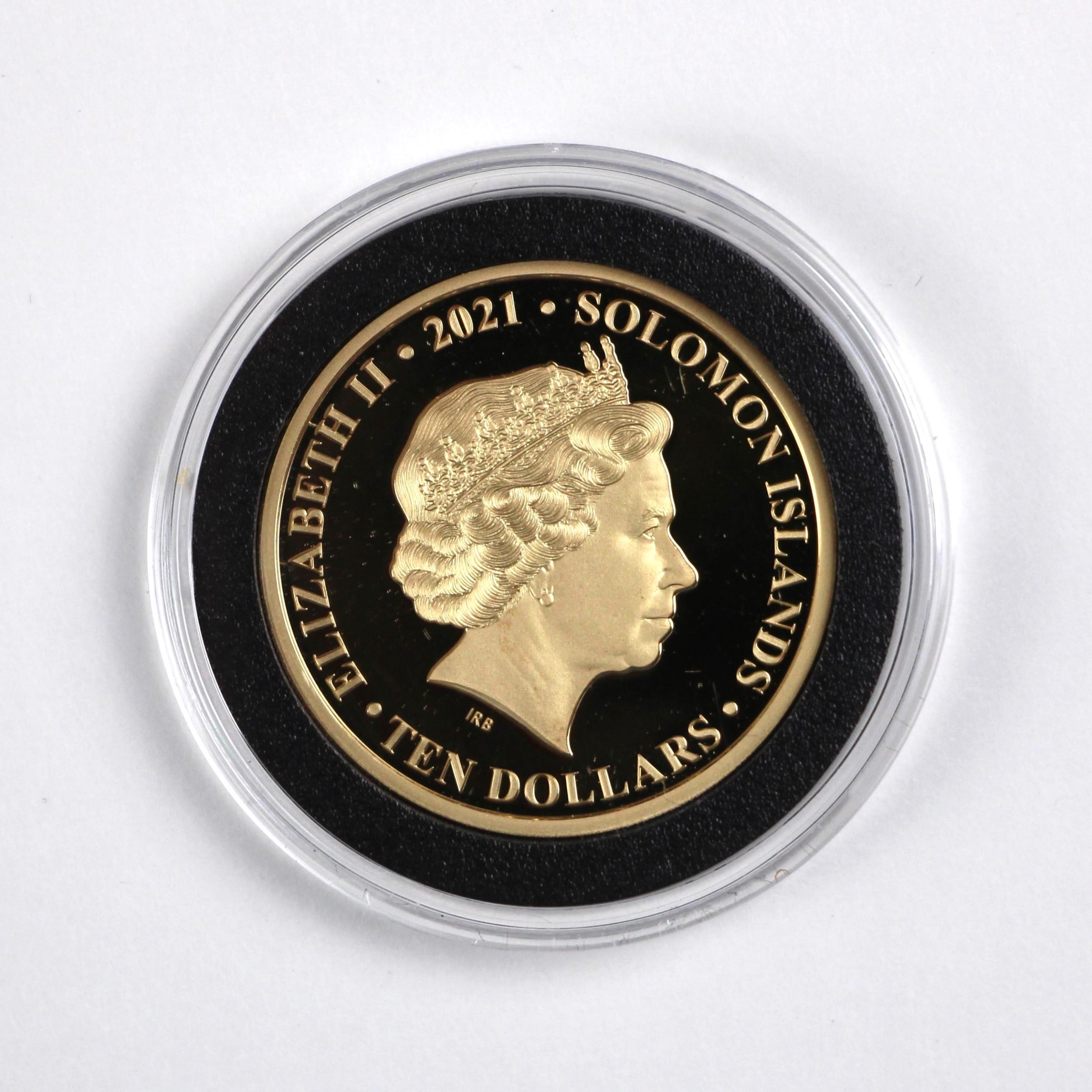 Elizabeth II (1952-2022), Queen's 95th Birthday 1/2oz gold $10, 2021, proof, Solomon Islands, Fourth - Image 2 of 3