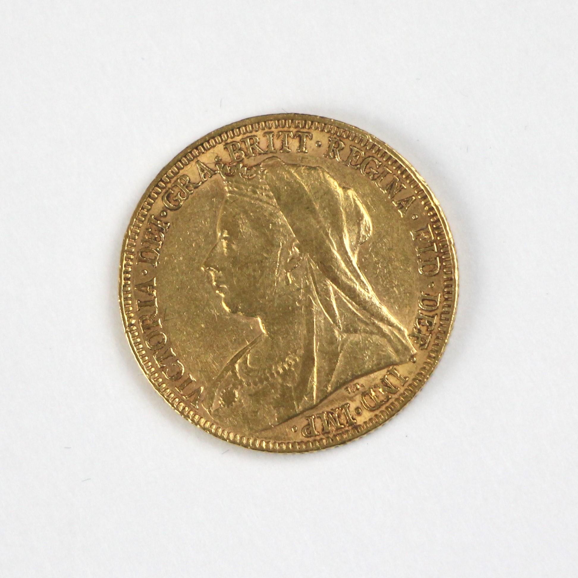 Victoria (1837-1901), Full Sovereign, 1895, London Mint, old head Victoria with St George reverse, - Image 2 of 3