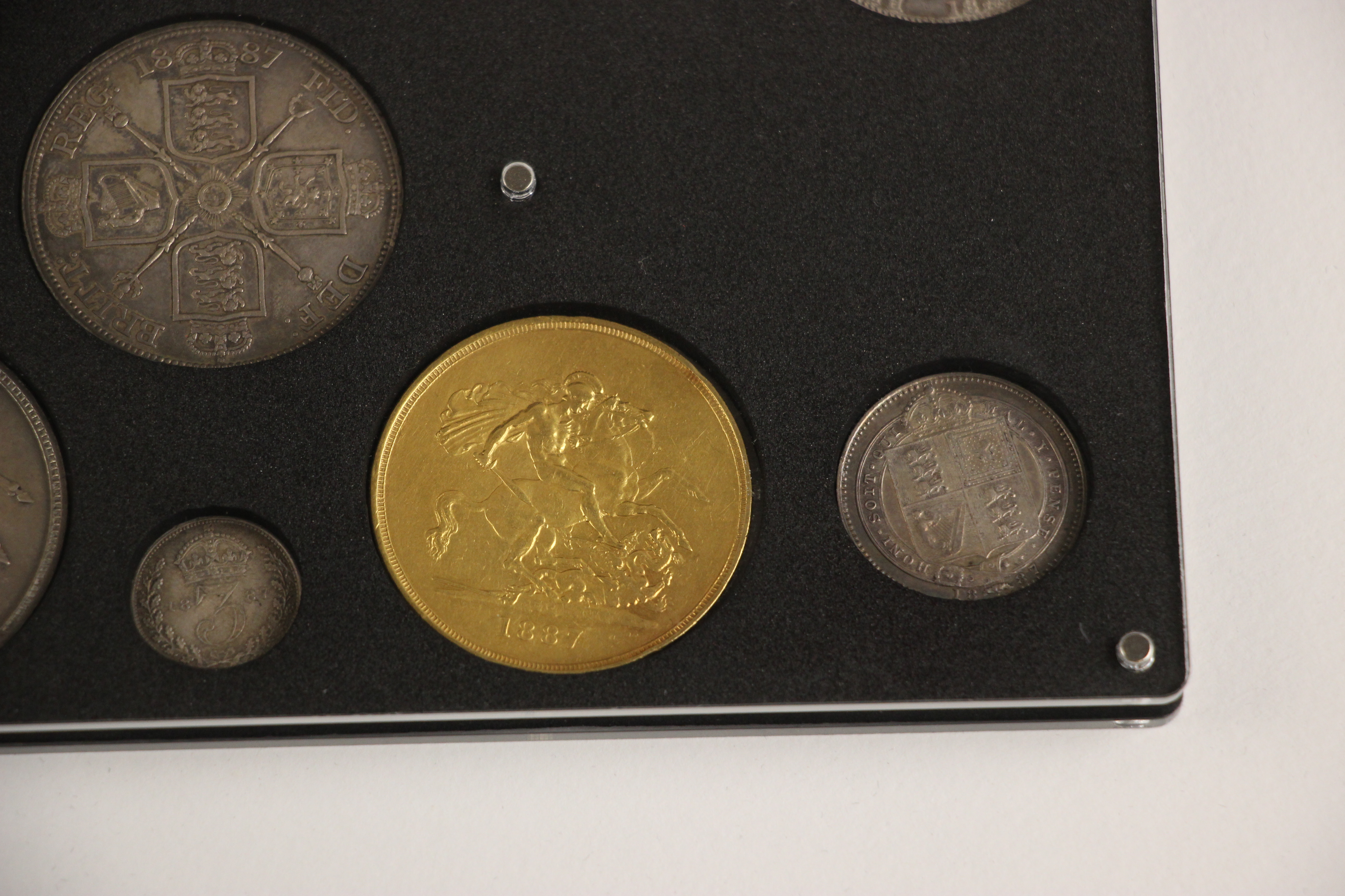Victoria (1837-1901), Specimen Set, 1887, comprising: Quintuple Sovereign, Double Sovereign, Full - Image 7 of 16