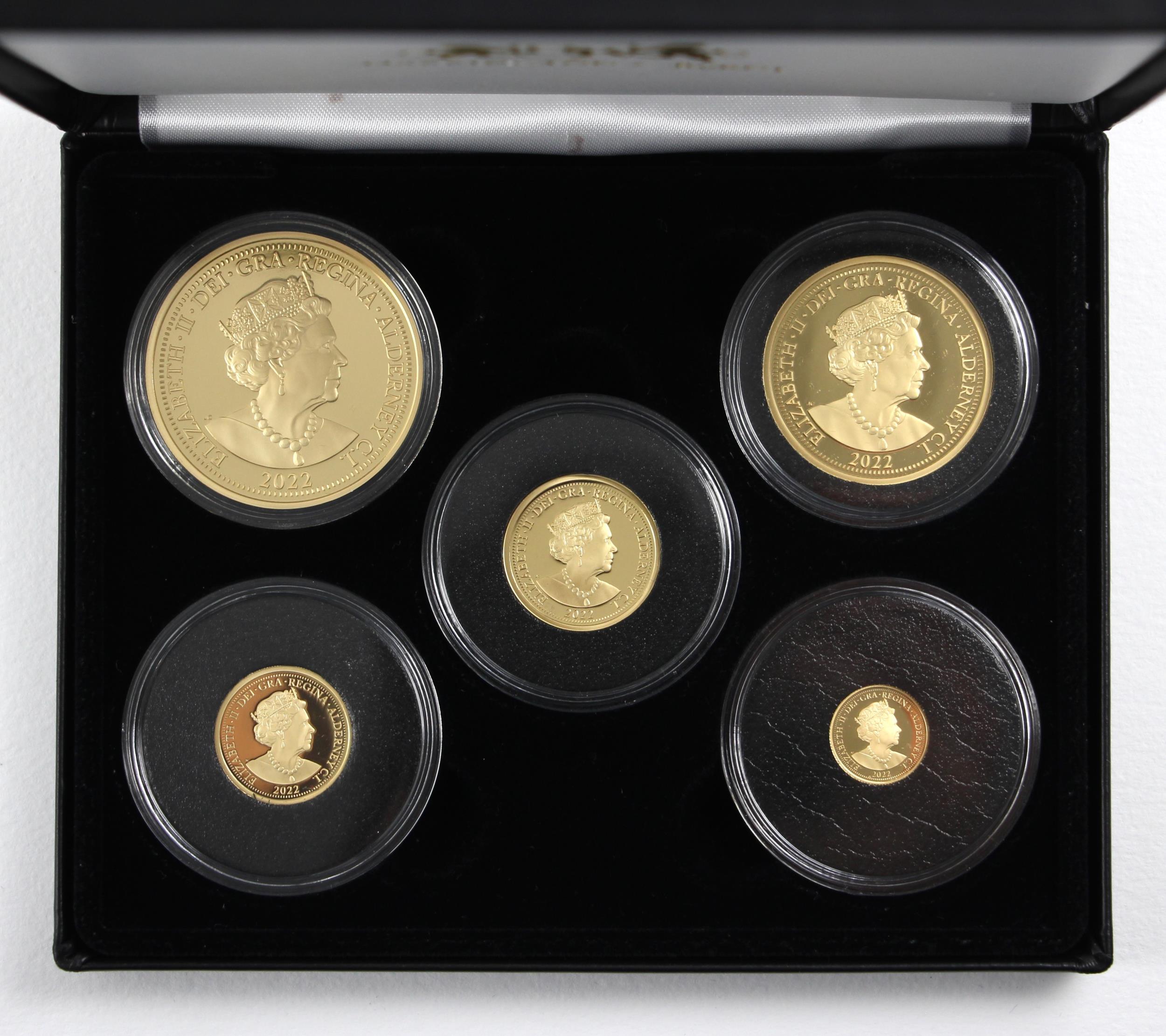 Elizabeth II (1952-2022), Platinum Jubilee of Queen Elizabeth II Gold Proof Five Coin Sovereign