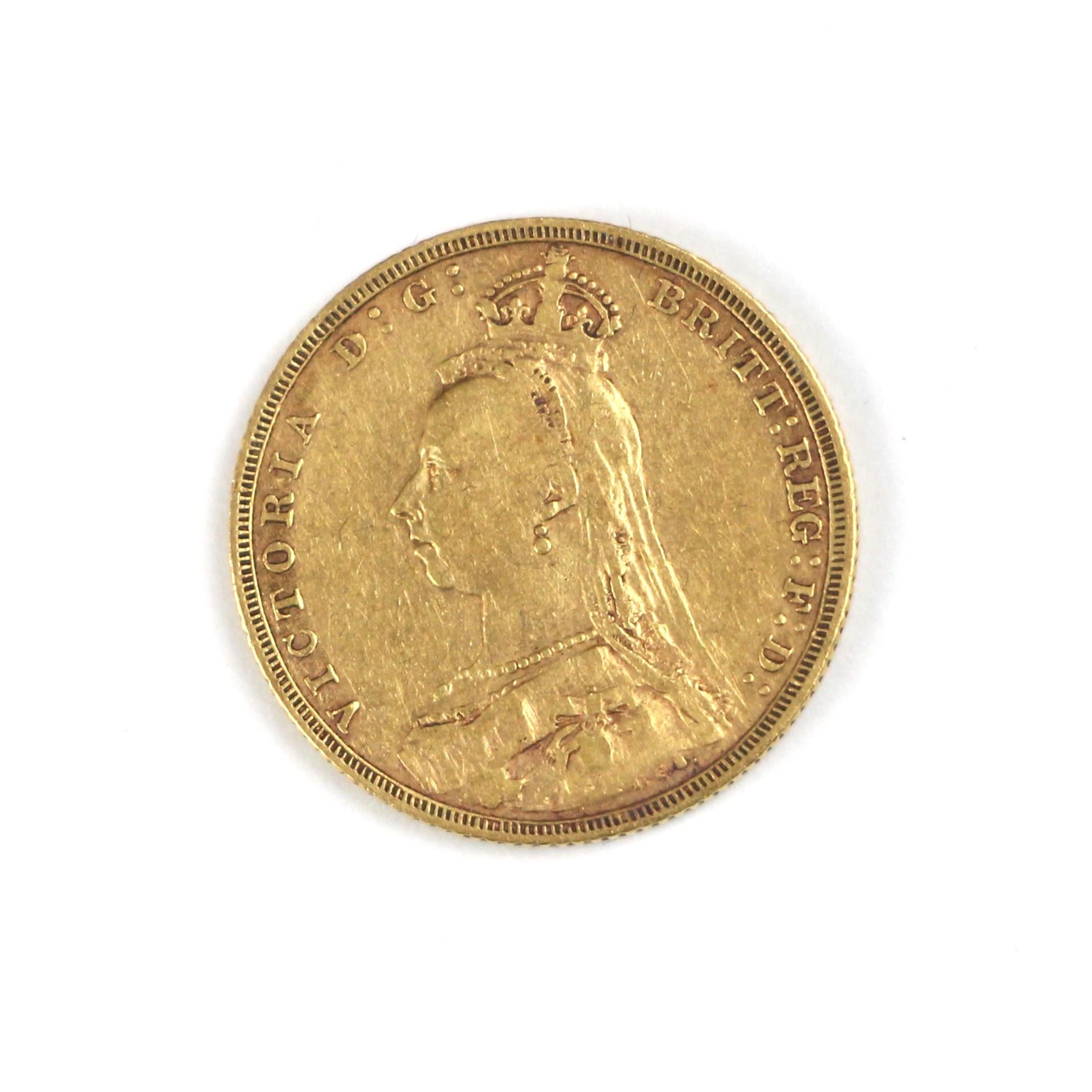 Victoria (1837-1901), Full Sovereign, 1888, Melbourne Mint, Jubilee head Victoria with St George - Bild 2 aus 3