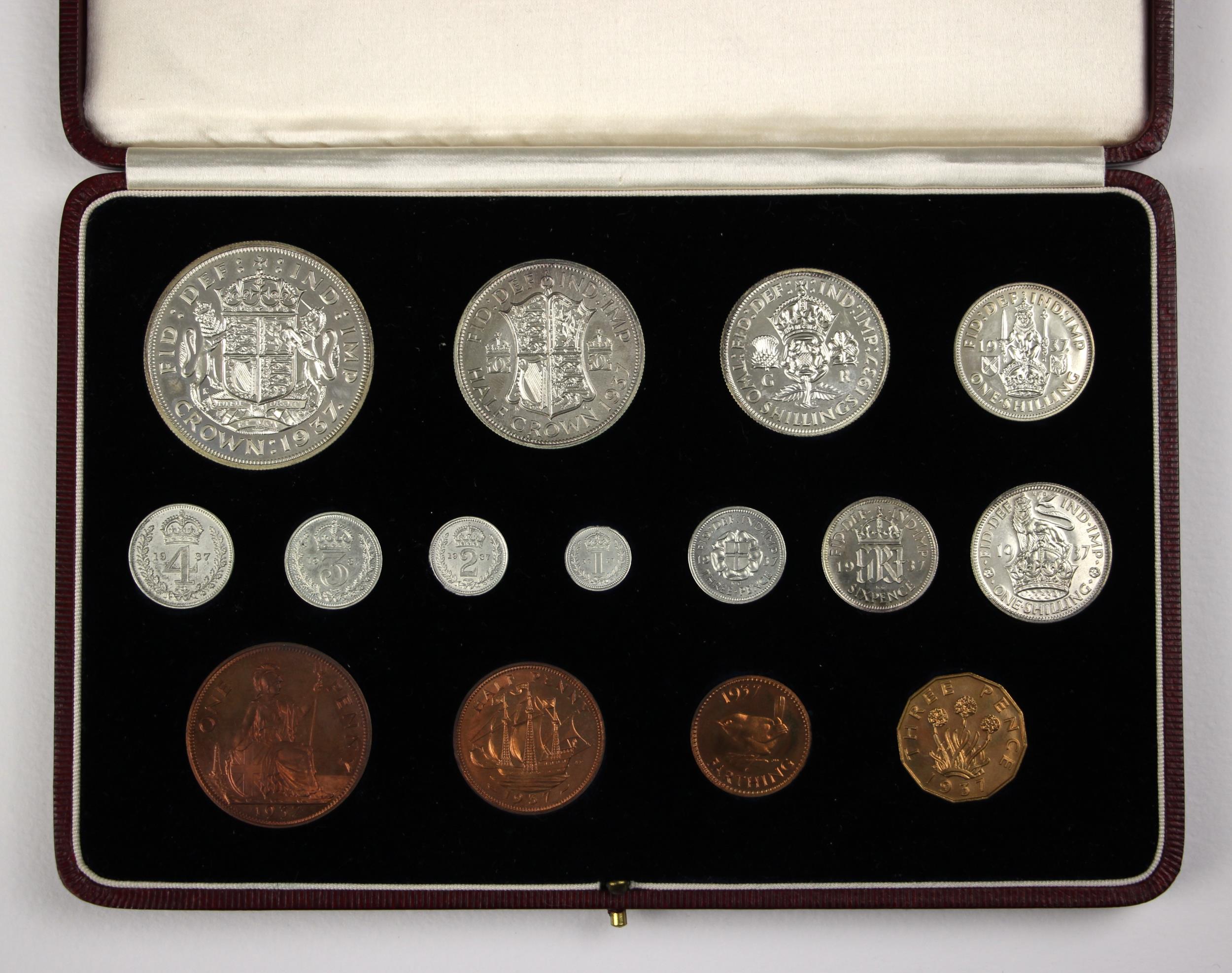 George VI (1936-1952), Official Specimen Set, 1937, comprising: Crown, Half Crown, Two Shillings, - Image 2 of 3