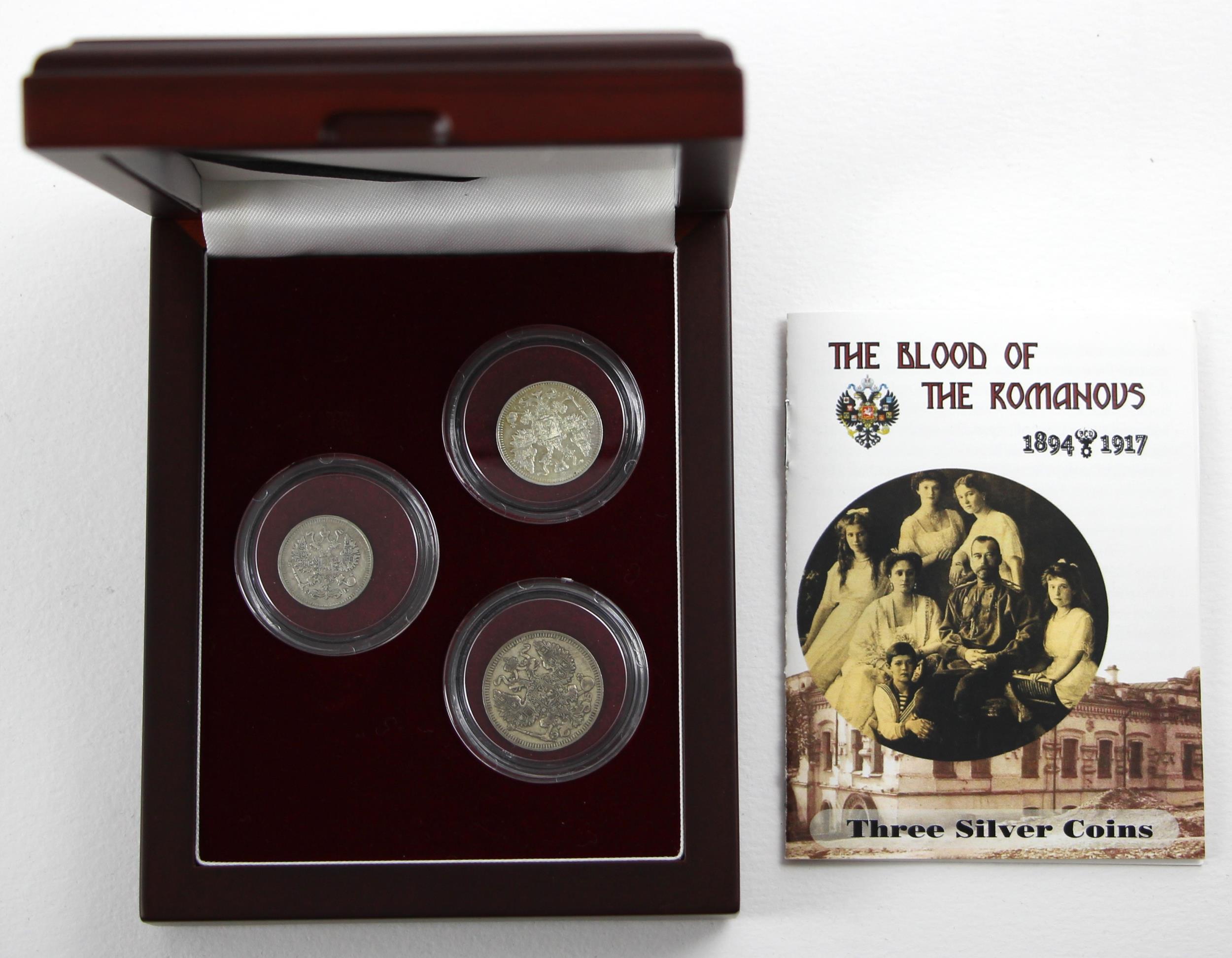 Russia, Nicholas II (1868-1919), The Blood of The Romanovs Three Silver Coin Set, comprising: silver - Image 2 of 2