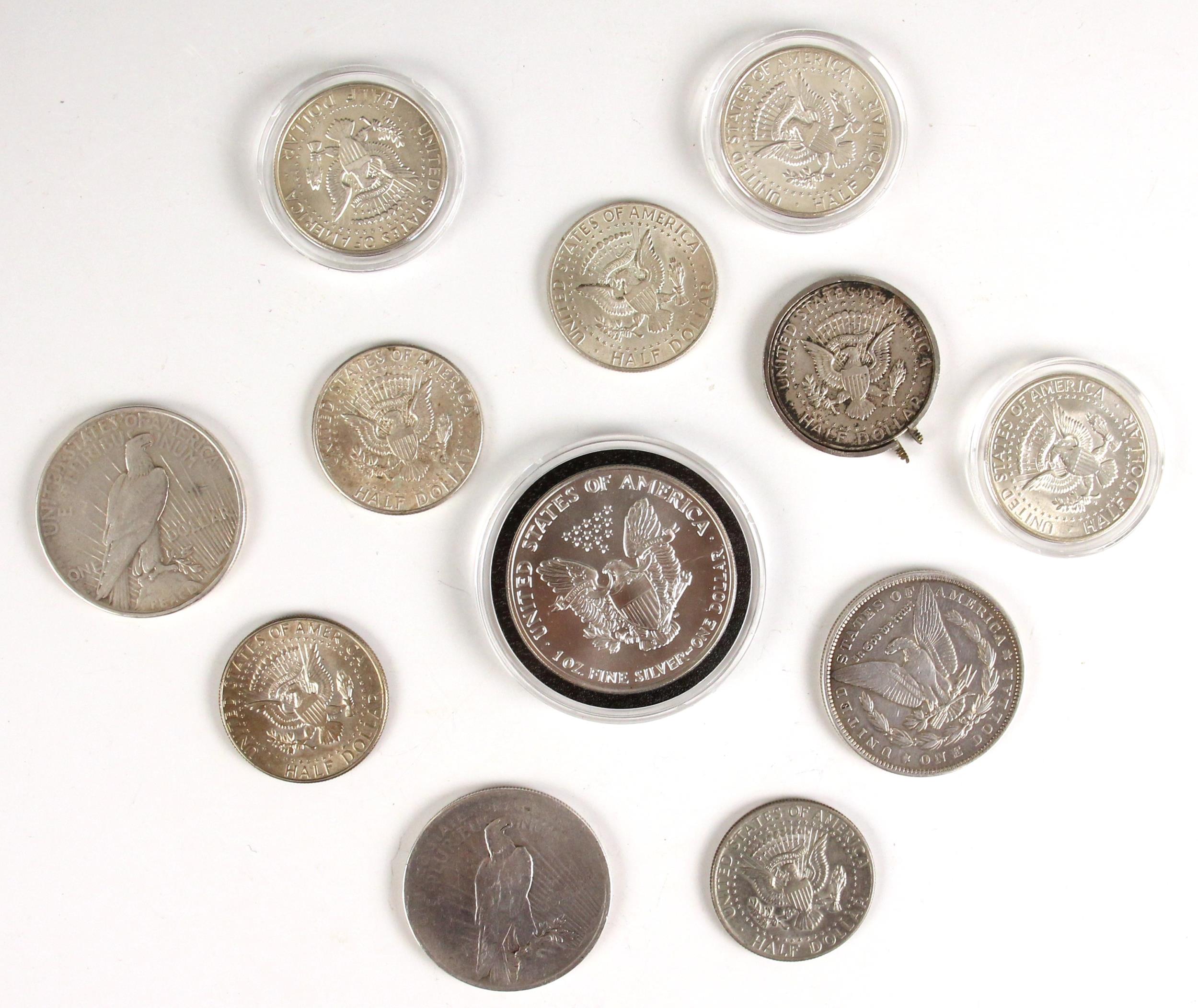 United States, Silver Morgan Dollar 1879, Philadelphia, two United States Peace silver 1 Dollars, - Image 2 of 2