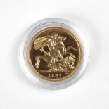 George VI (1936-1952) Full Sovereign, 1937, proof, London Mint, St George reverse, encapsulated,