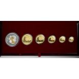 China, China Panda Gold and Lunar Premium set, 2011, comprising: 500 Yuan, 200 Yuan, 100 Yuan, 50