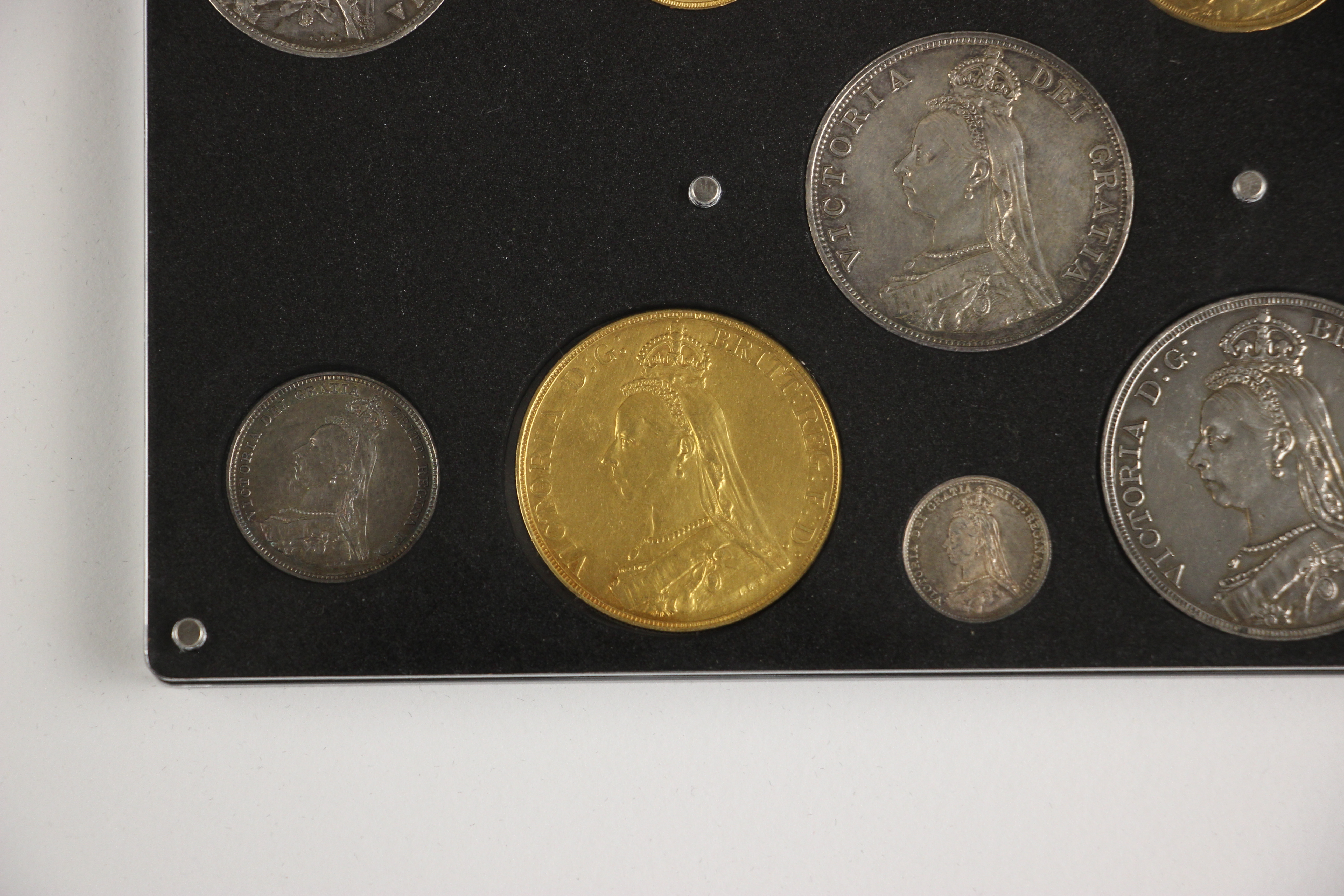 Victoria (1837-1901), Specimen Set, 1887, comprising: Quintuple Sovereign, Double Sovereign, Full - Image 15 of 16