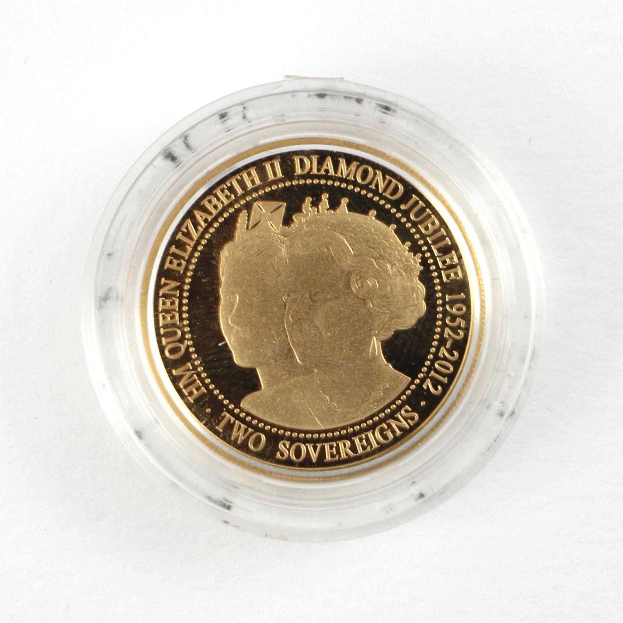 Elizabeth II (1952-2022), £2 Double Sovereign, 2012, Diamond Jubilee Proof, Gibraltar, double