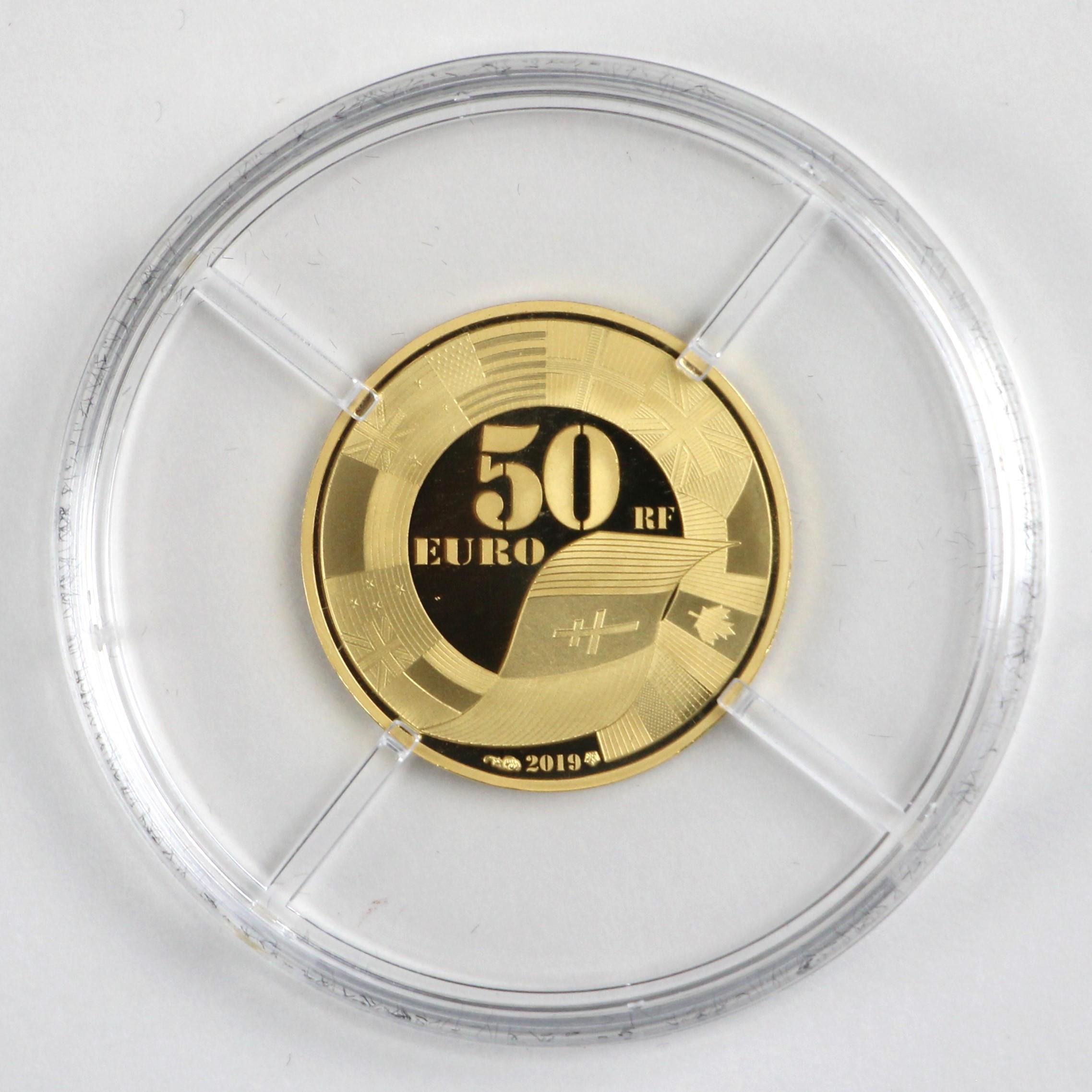 Monnaie De Paris, 1/4oz D-Day gold 50 Euro, 2019, proof, commemorating the 75th anniversary, - Image 2 of 3