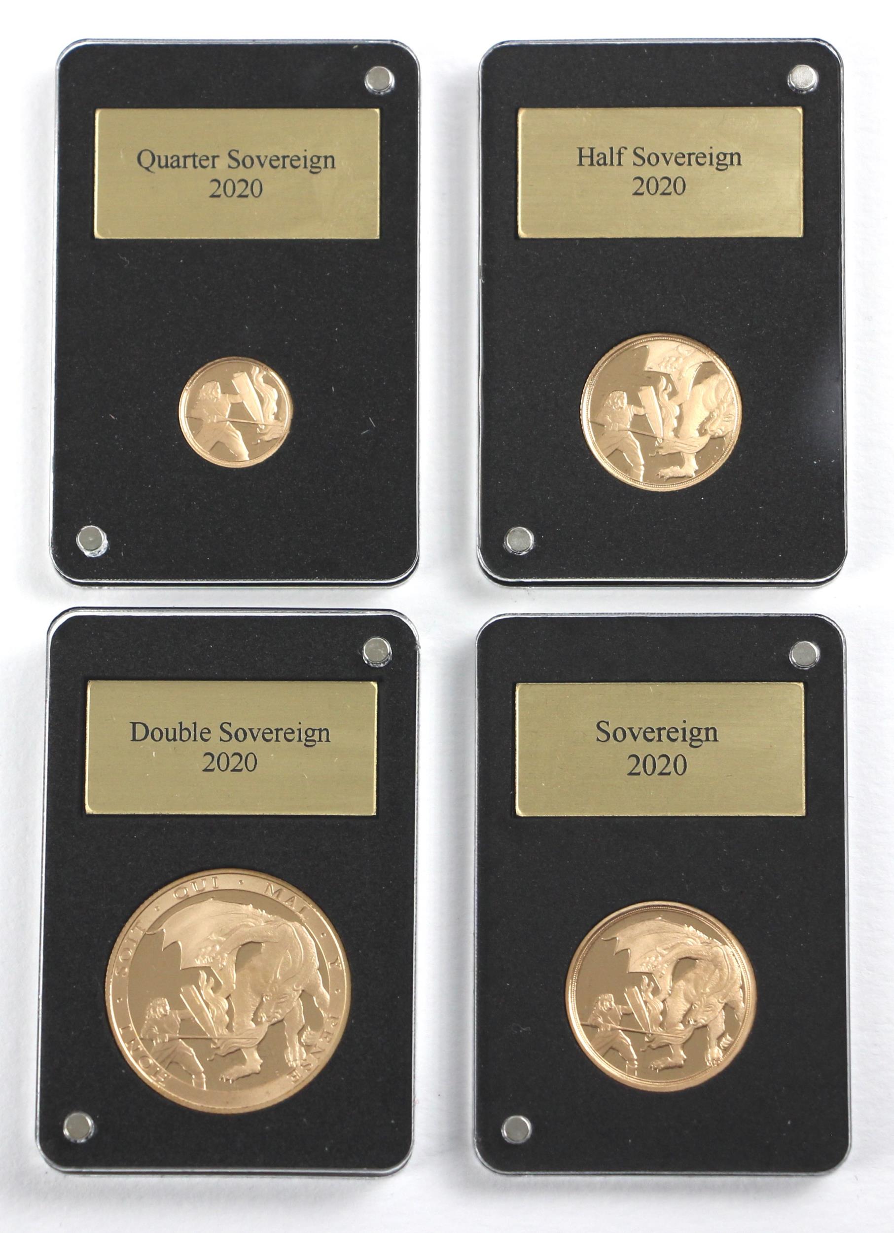 Elizabeth II (1952-2022), The Dragon Attacks Four Coin Sovereign Set, 2020, Proof, no.13/149,