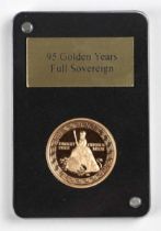 Elizabeth II (1952-2022), Full Sovereign, 2021, 95 Golden Years Proof, Gibraltar, encapsulated and