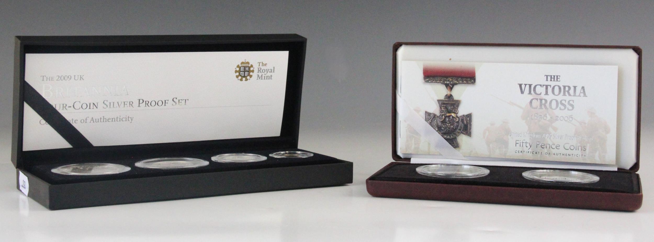 Elizabeth II (1952-2022), The 2009 Britannia Four Coin Silver Proof Set, comprising: £2, £1, 50p and