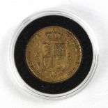 Victoria (1837-1901), Half Sovereign, 1842, London Mint, young head Victoria and shield reverse,