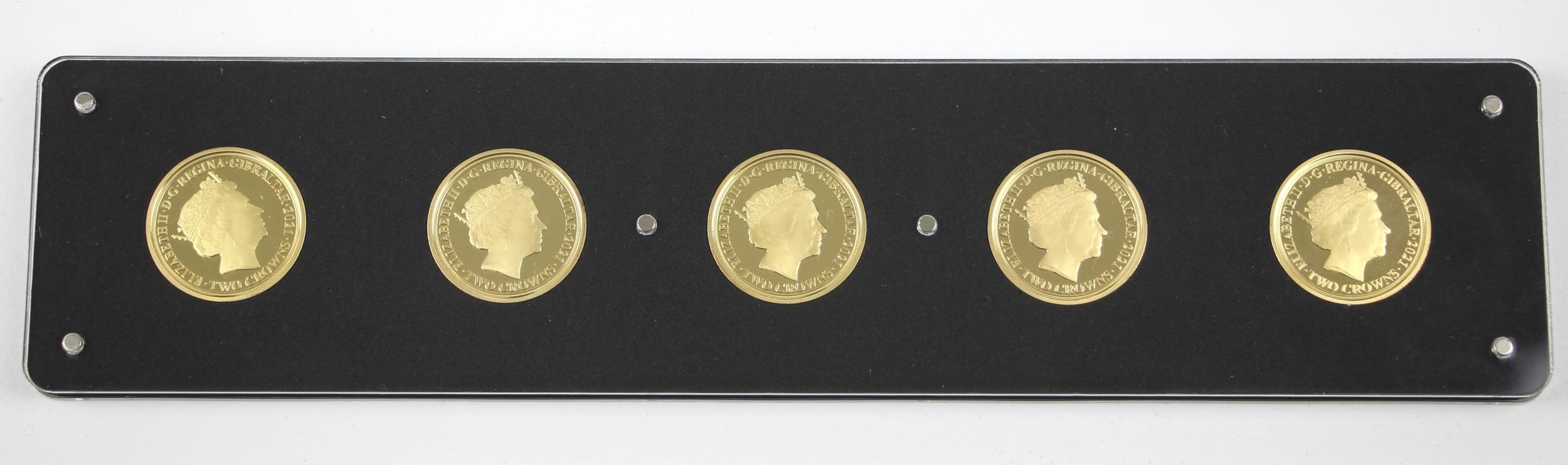 Elizabeth II (1952-2022), Her Majesty 95th Birthday Proof Five Coin Set, 2021, Gibraltar, comprising - Bild 2 aus 3