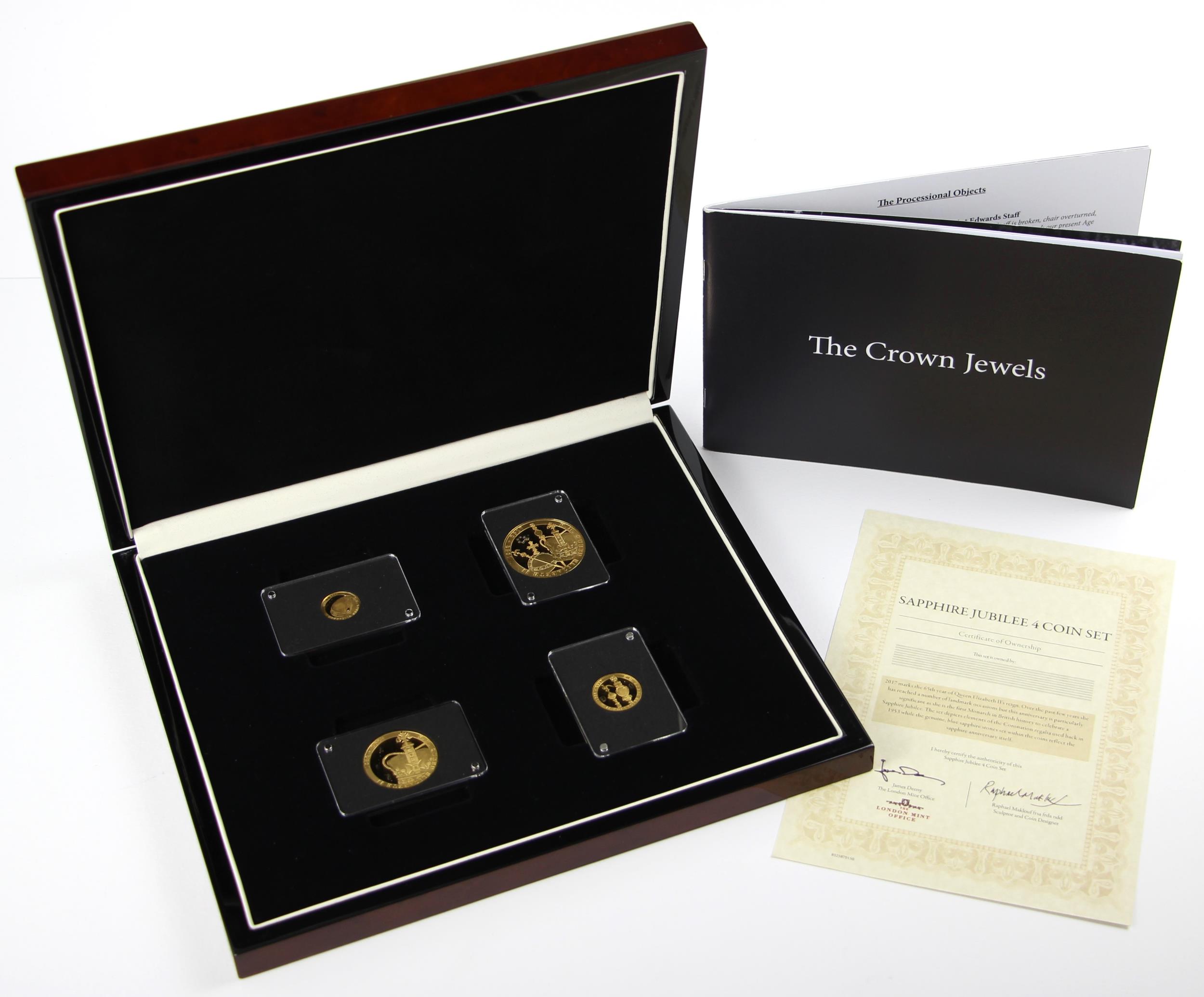 Elizabeth II (1952-2022), The Sapphire Jubilee Gold Four Coin Set, 2017, Proof, Gibraltar, no.13/65, - Image 3 of 3