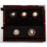 Elizabeth II (1952-2022), Queen Elizabeth II Memorial Sovereign Five Gold Coin Proof Set, no.166/