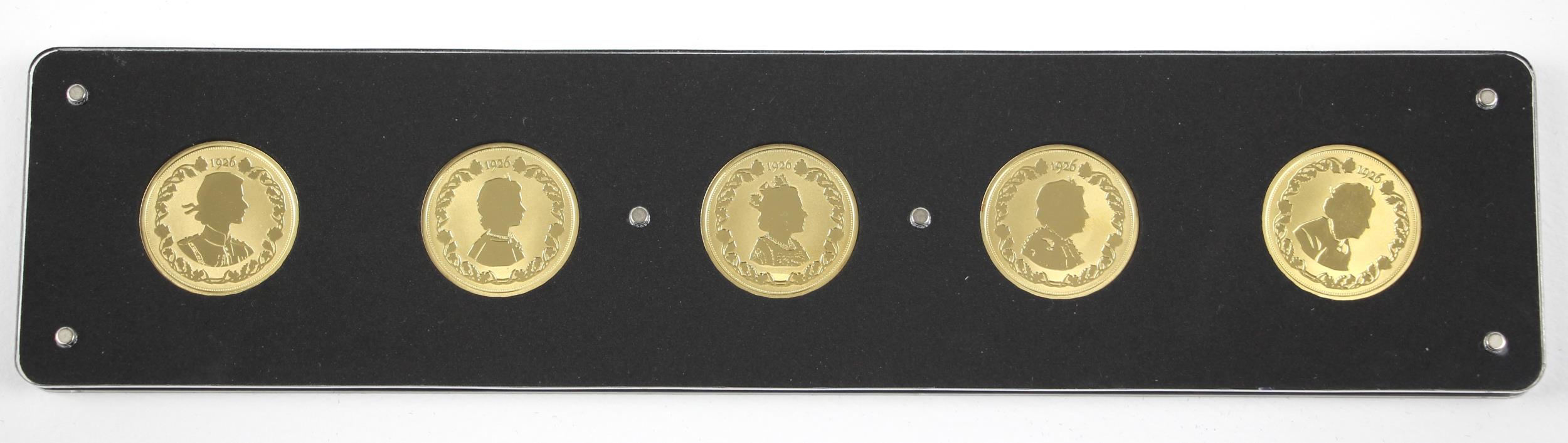 Elizabeth II (1952-2022), Her Majesty 95th Birthday Proof Five Coin Set, 2021, Gibraltar, comprising