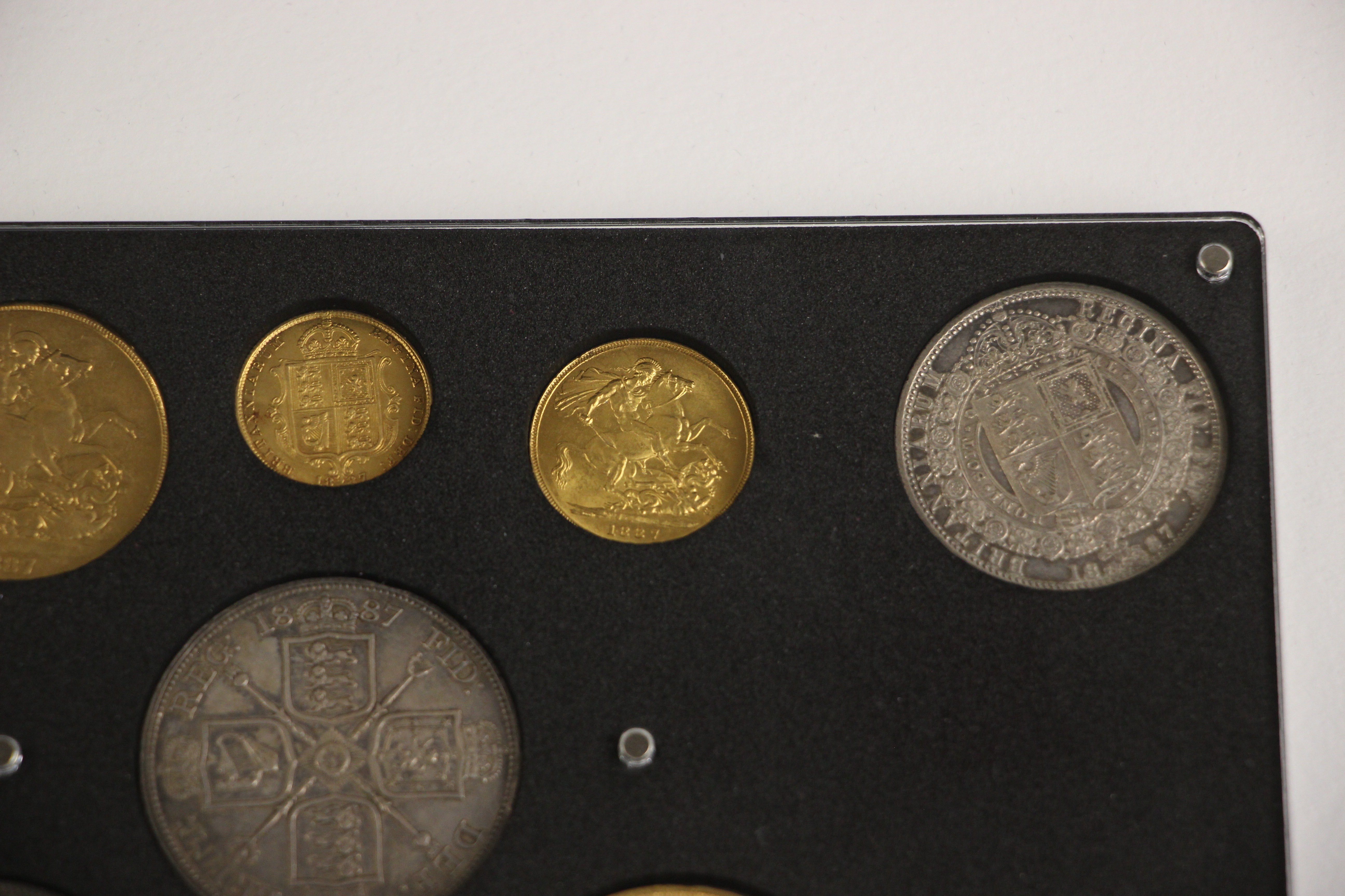 Victoria (1837-1901), Specimen Set, 1887, comprising: Quintuple Sovereign, Double Sovereign, Full - Image 5 of 16