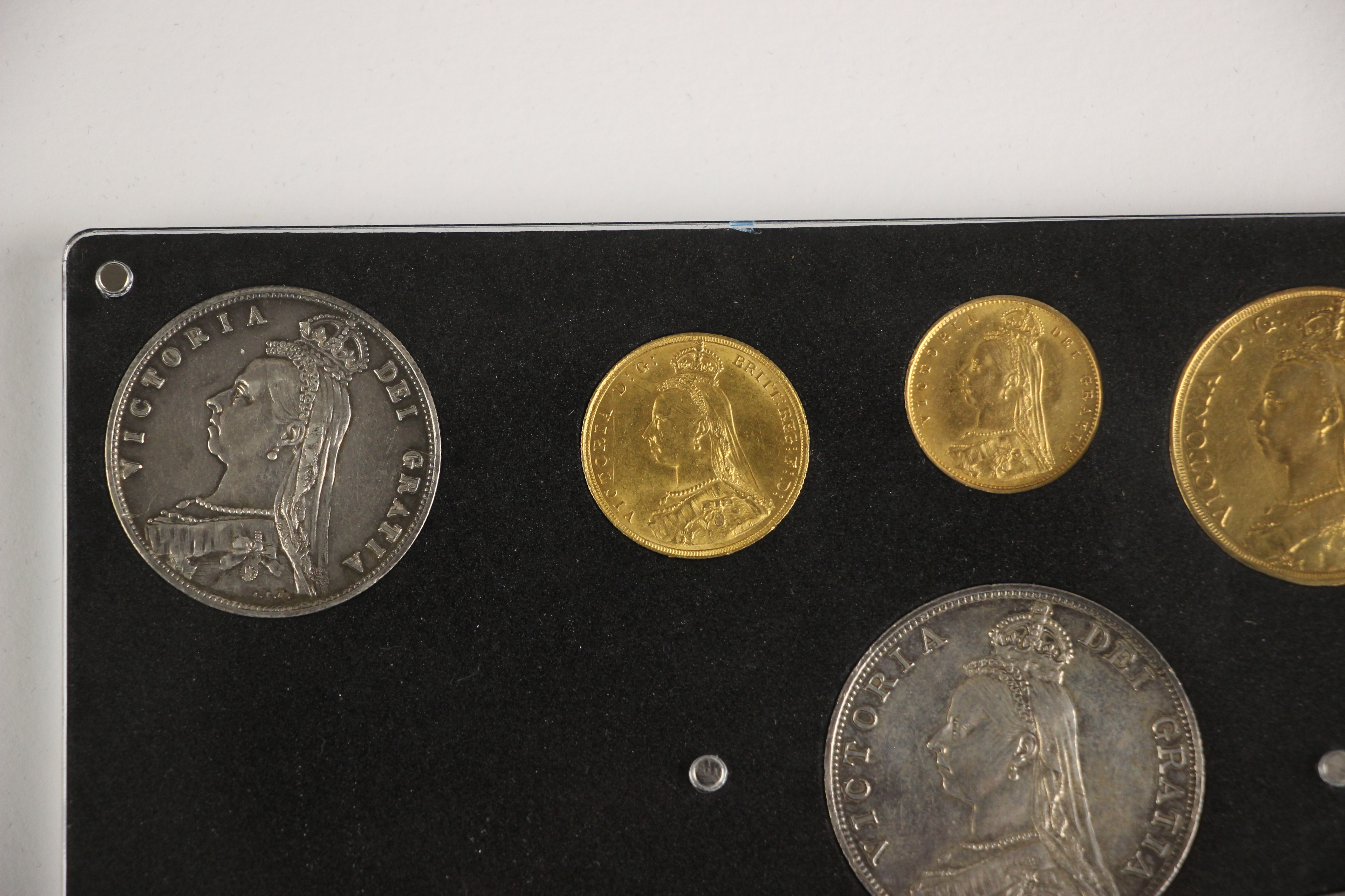 Victoria (1837-1901), Specimen Set, 1887, comprising: Quintuple Sovereign, Double Sovereign, Full - Image 12 of 16
