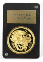 Elizabeth II (1952-2022) 1 oz angel, 2017, proof, Isle of Man, Arch Angel reverse, encapsulated,