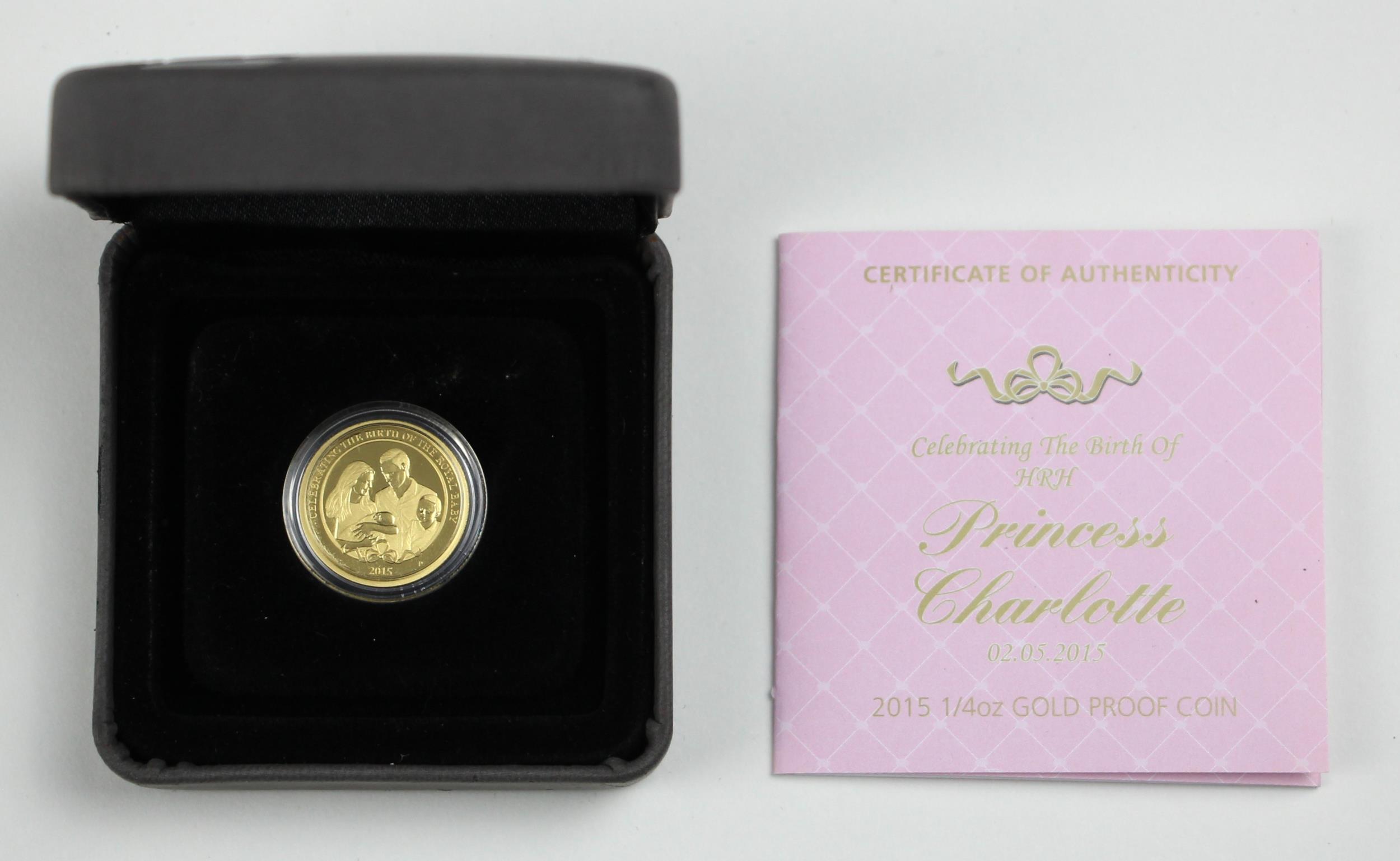 Elizabeth II (1952-2022), Princess Charlotte 1/4 oz gold $25, 2015, proof, The Perth Mint, - Image 3 of 3