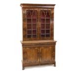 Mahogany display case/bookcase, 1860