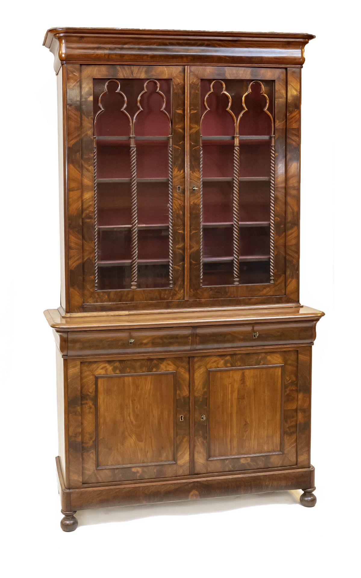 Mahogany display case/bookcase, 1860