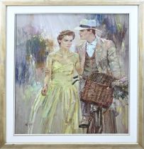 Paul Rouwette, Elegant couple with bicycle