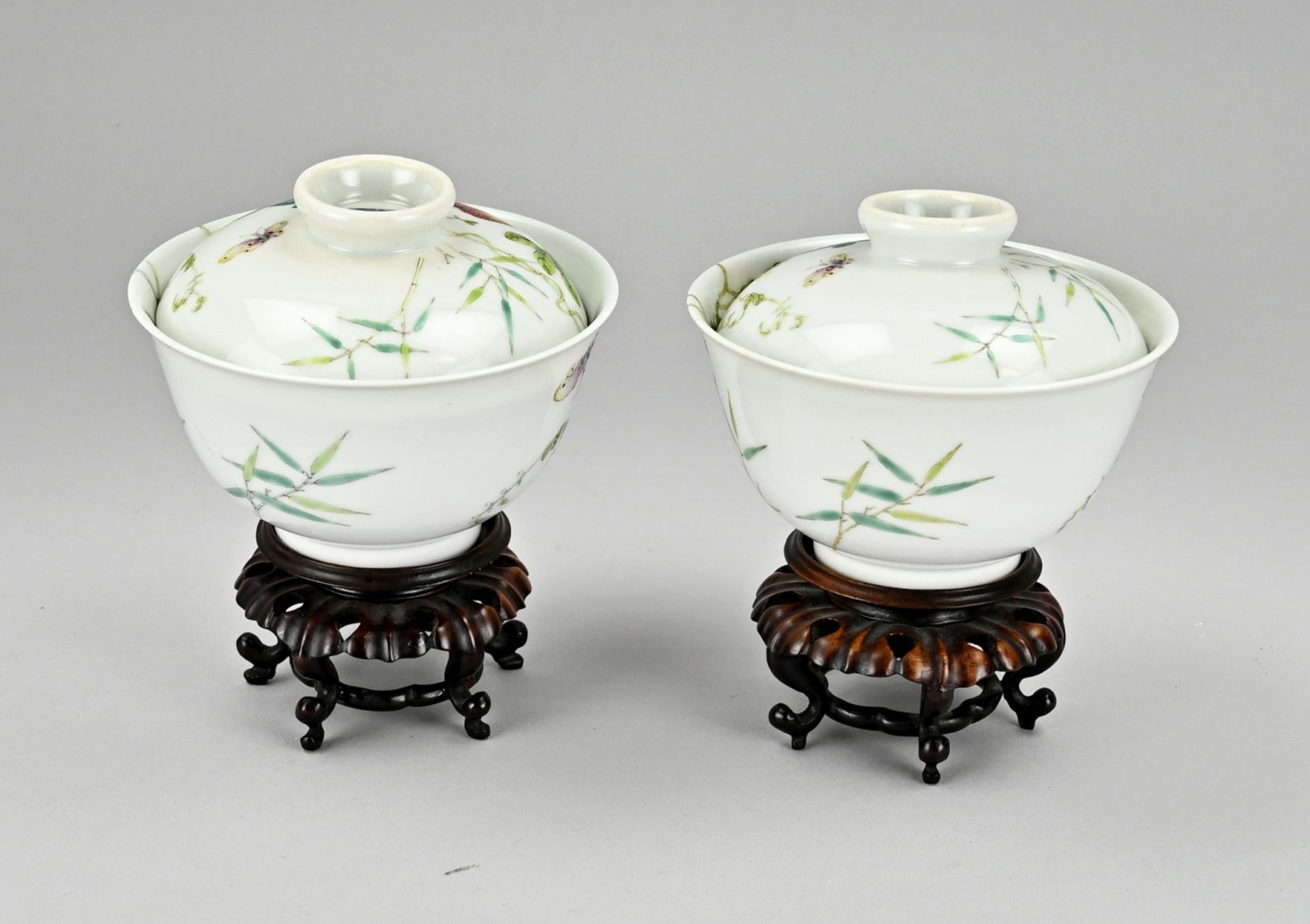 2x Chinese lidded bowl + consoles - Image 2 of 5