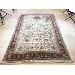 Large Persian silk rug, 294 x 189 cm.