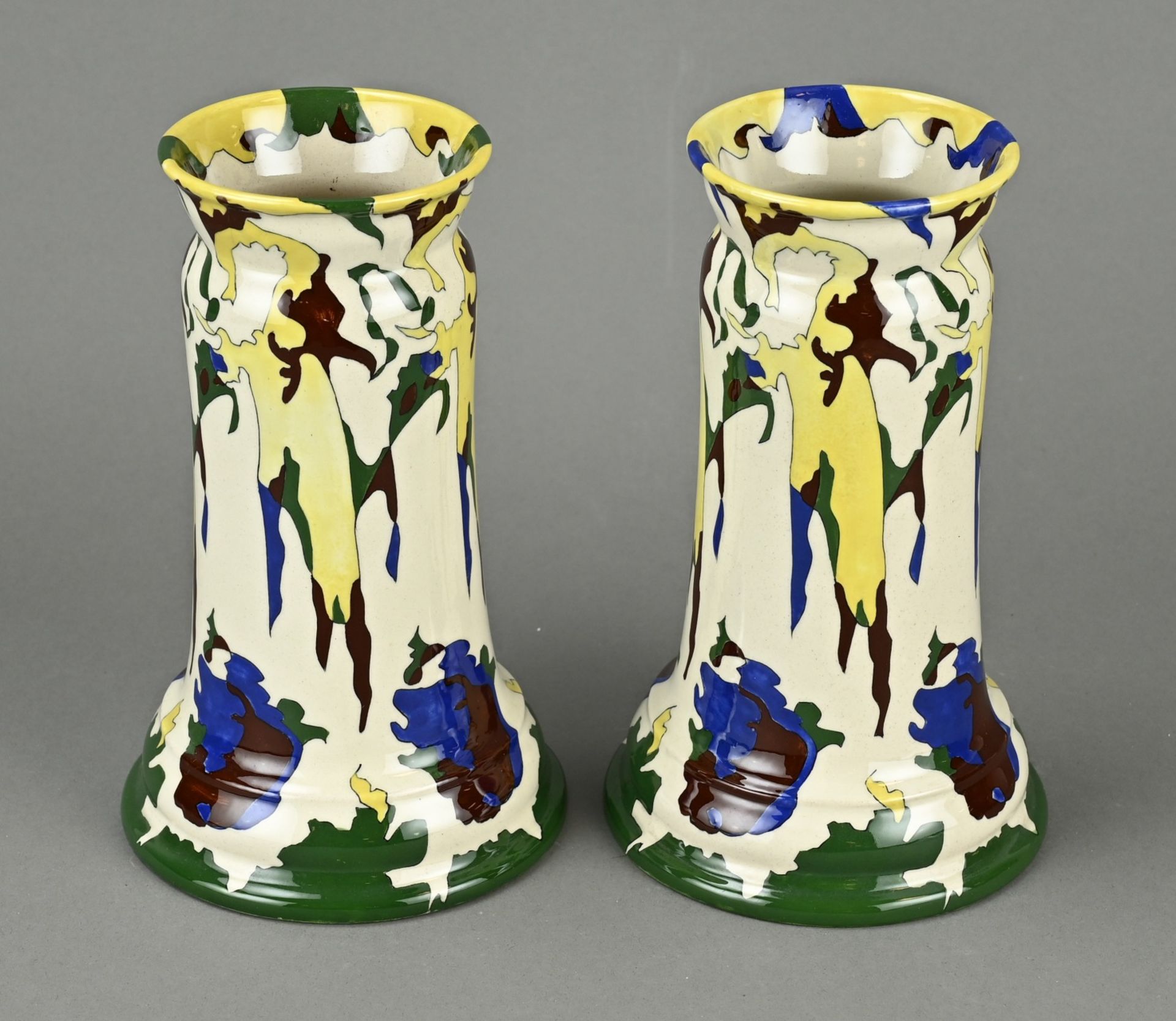 2x Antique Colenbrander vase, H 20.7 cm. - Image 2 of 3