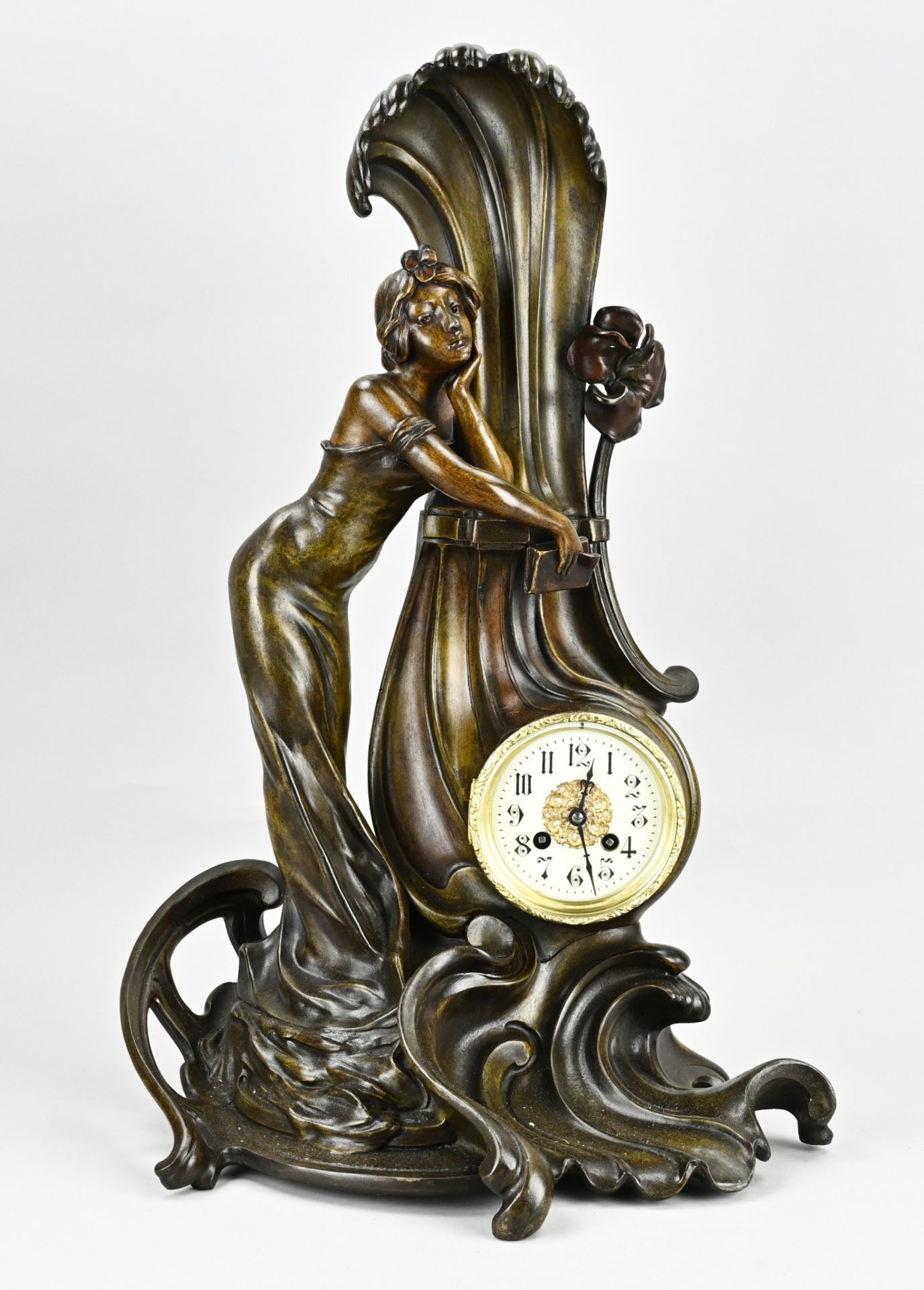 French Art Nouveau mantel clock, 1900