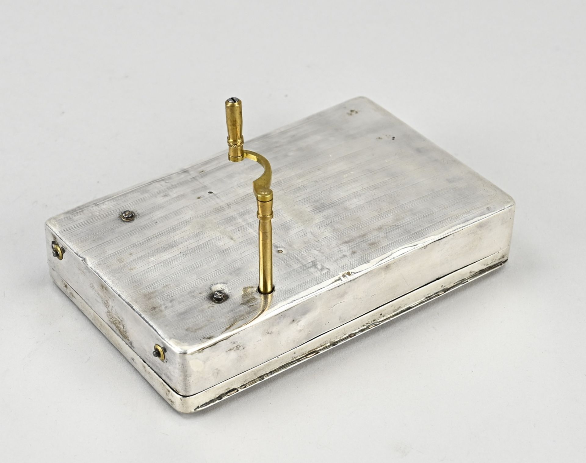 Silver tobacco/music box - Image 2 of 2