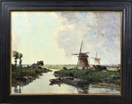 GJ Delfgaauw, Polder view with windmills