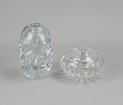 2x Glass Leerdam vase